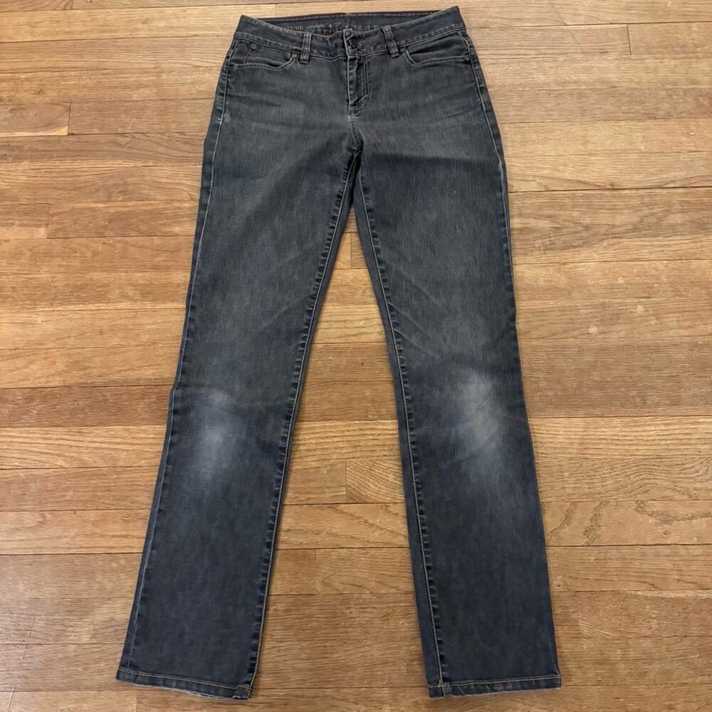 Talbots Signature gray straight leg low rise jeans pants size 4
 b43